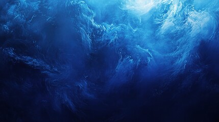 Deep Blue Waves and Swirls in Ocean Water