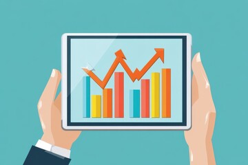 Digital growth chart showing rising profits
