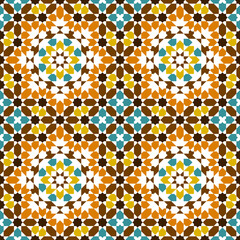 Seamless arabic geometric ornament based on traditional arabic art. Arabian tile. 