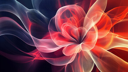 Beautiful abstract red and blue night photo floral design background banner  Abstract fractal. Fractal art background for creative design abstract multicolored fractal background