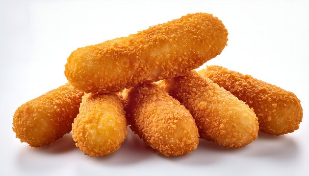 Fried cheese sticks isolated on white background