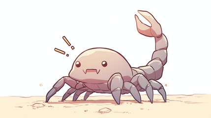 Fototapeta premium Cute Cartoon Scorpion Illustration - Adorable Creature Design