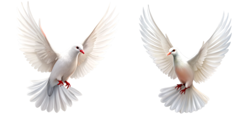 white dove isolated on white background