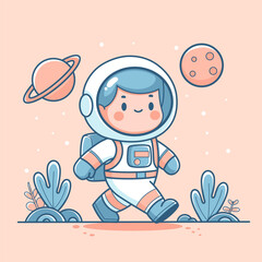 a cartoon of an astronaut illustration