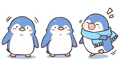 Fototapeta premium Cute Penguin Illustration - Adorable Cartoon Animal Drawing