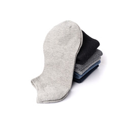 New Cotton Socks Isolated, Folded Sportswear Set, Classic Unisex Cotton Socks Collection