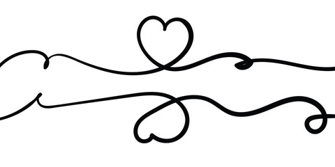 Love valentines hand drawn line. Vector background