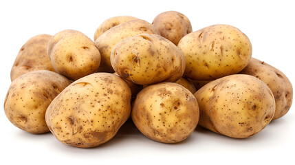 A stack of  potatoes isolated on a white background