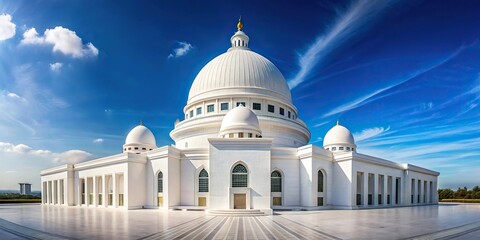 White building with dome and domed roof