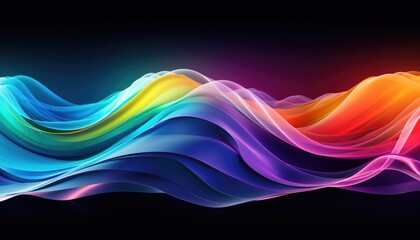 Fototapeta premium Wave line flowing rainbow color