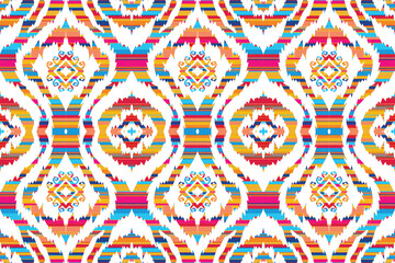 Abstract Ikat seamless pattern, perfect for ethnic-themed backgrounds, curtains, carpets, wallpapers, clothing, and decorations. Ideal for wrapping paper, batik,greeting cards, printing,creative uses.