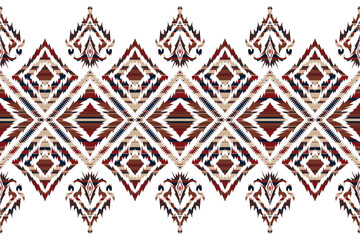 Abstract Ikat seamless pattern, perfect for ethnic-themed backgrounds, curtains, carpets, wallpapers, clothing, and decorations. Ideal for wrapping paper, batik,greeting cards, printing,creative uses.