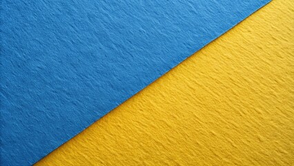 Blue and yellow diagonal divided background aerial shot of textured paper, yellow, divided,blue, textured, background, diagonal