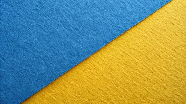Blue and yellow diagonal divided background aerial shot of textured paper, yellow, divided,blue, textured, background, diagonal