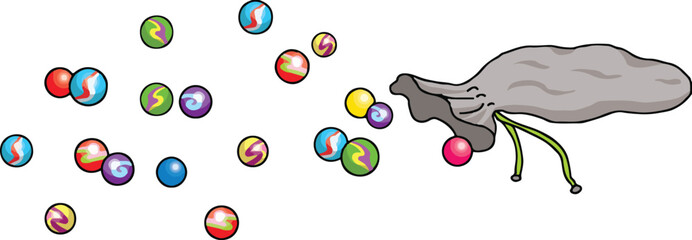 Colorful glassy marble balls vector illustration.