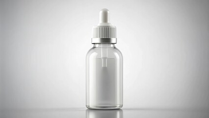 White dropper bottle packaging with clear background digitally generated fisheye
