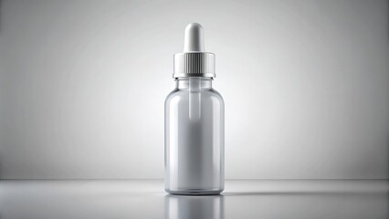 White dropper bottle packaging with clear background digitally generated