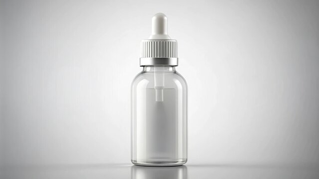 White dropper bottle packaging with clear background digitally generated fisheye