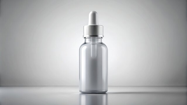 White dropper bottle packaging with clear background digitally generated