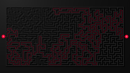 Maze with Entrance and Exit. Find Right Way, Kids Labyrinth Game And Choice Mazes Entrances Letters. Lost Way Entrance Rebus, Maze Destination Paths Riddle Vector Illustration.