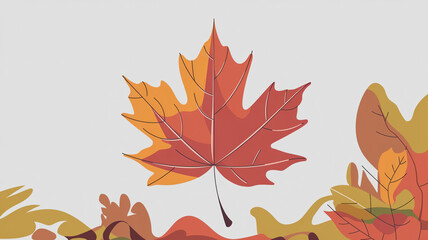 Obraz premium Vibrant autumn maple leaf in warm tones symbolizing fall season