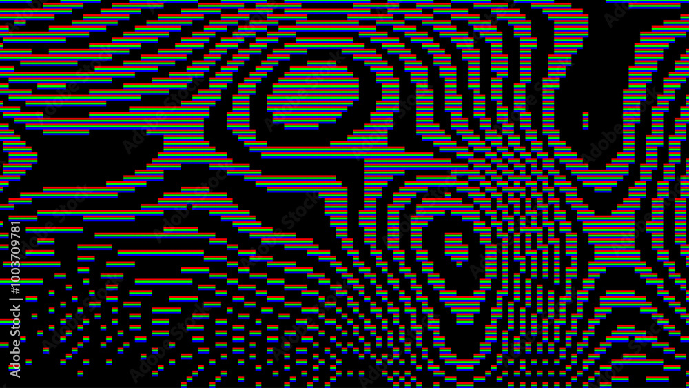 Poster Analog Static Noise Glitch Effect. Digital Pixel Noise. VHS Corrupted Signal. Damaged Error Television Image. Vector illustration.