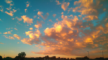 Beautiful Clouds in Serene Sky with Fluffy White Patterns, Dramatic Cloudscape and Sky Photography