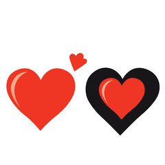 Double Hearts Red And Black