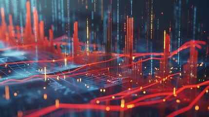 Abstract visualization of data representing information in a dynamic and engaging way.