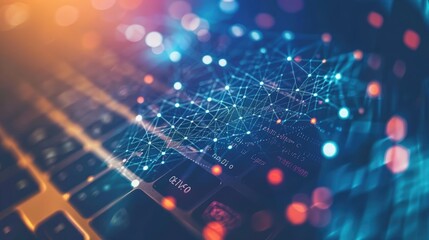 Obraz premium High Fidelity Digital Network Visualization Concept