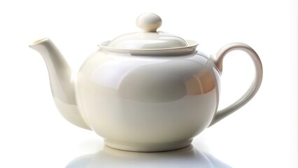 white teapot isolated on white background