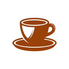 Coffee cup with saucer in white background