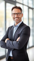 Fototapeta premium middle aged businessman standing at office