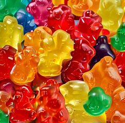 COlorful jelly gummy bears background