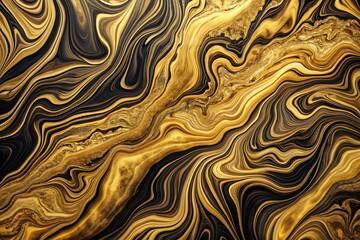 Obraz premium Luxurious black and gold marble with swirling patterns