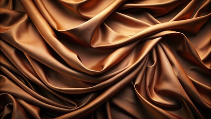 Fototapeta premium Luxurious brown fabric drapes elegantly showcasing rich textures and colors Minimalist
