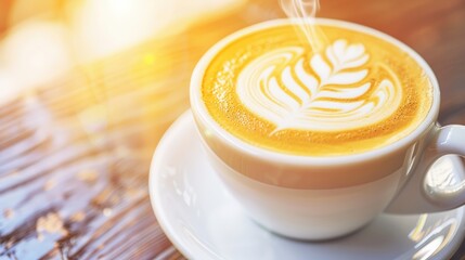 Artful Latte with Beautiful Milk Foam Design