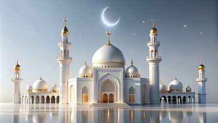 Obraz premium Luxurious Islamic mosque architecture perfect for Ramadan celebration