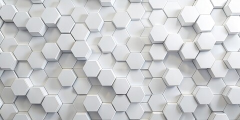 Luxurious white hexagon background with abstract pattern