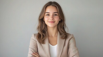 Fototapeta premium Confident Young Woman in Professional Attire