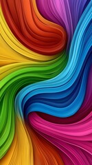 Fototapeta premium A tight shot of a multicolored backdrop, featuring undulating wave patterns at its base The waves' bottom edges are also depicted