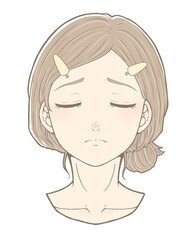 前髪クリップをしたイエベの女の子　いちご鼻に悩む女の子