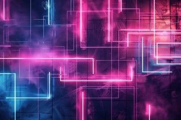 Fototapeta premium Neon Lines Abstract Background with Vibrant Colors