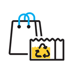 Vector multicolor icon for Paper bags