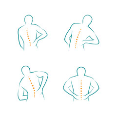 Treatment chiropractic logo design inspiration Physiotherapy symbol icon design