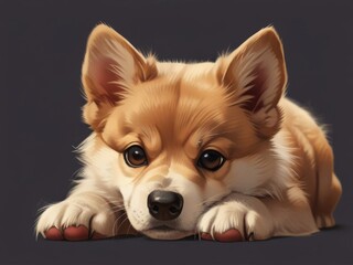 Playful Corgi Puppy with a Happy Expression