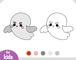 Coloring book for kids, Cute ghost character
