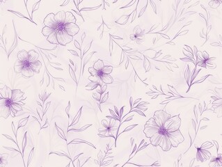 Delicate Purple Floral Pattern on Soft Background