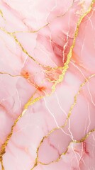 Elegant Pink Marble with Golden Veins Texture Design