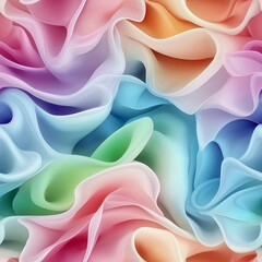 Vibrant Abstract Seamless Patterns of Flowing Organic Shapes in Soft Pastel Colors, Featuring Smooth Curves and Gradient Color Transitions